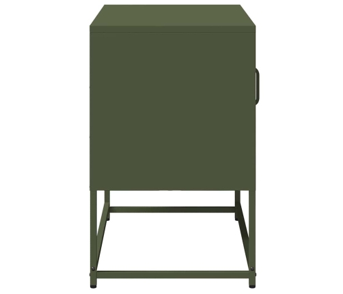 Mueble para TV de acero verde oliva 68x39x60,5 cm