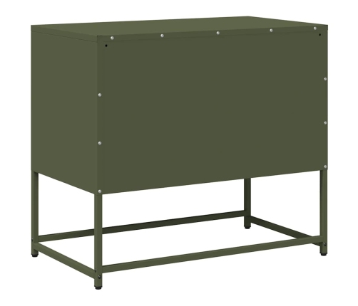 Mueble para TV de acero verde oliva 68x39x60,5 cm