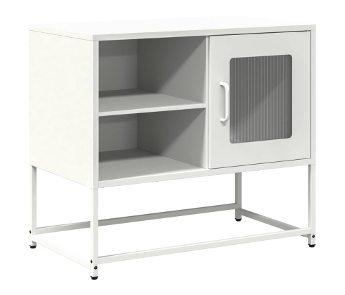 Mueble para TV de acero blanco 68x39x60,5 cm