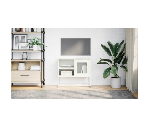 Mueble para TV de acero blanco 68x39x60,5 cm