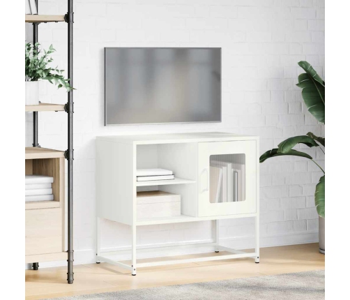 Mueble para TV de acero blanco 68x39x60,5 cm