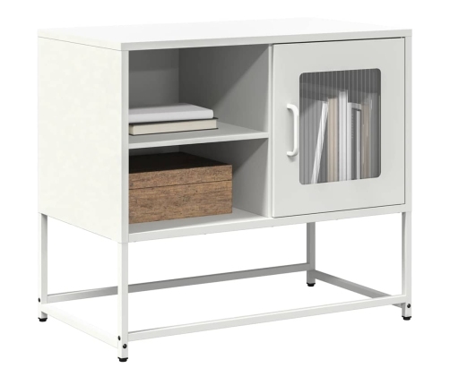 Mueble para TV de acero blanco 68x39x60,5 cm