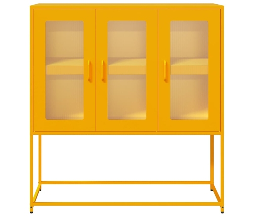 Aparador de acero laminado en frío amarillo 100,5x39x107 cm