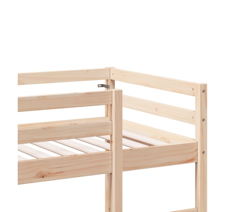 Estructura de cama alta con escritorio madera de pino 90x200 cm