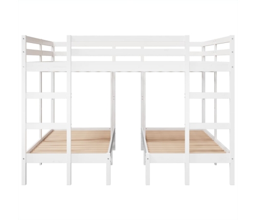 Litera triple madera maciza de pino blanca 200x200/80x200 cm