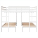 Litera triple madera maciza de pino blanca 200x200/80x200 cm