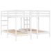Litera triple madera maciza de pino blanca 200x200/80x200 cm