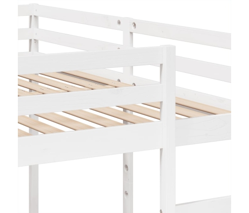Litera triple madera maciza de pino blanca 200x200/80x200 cm
