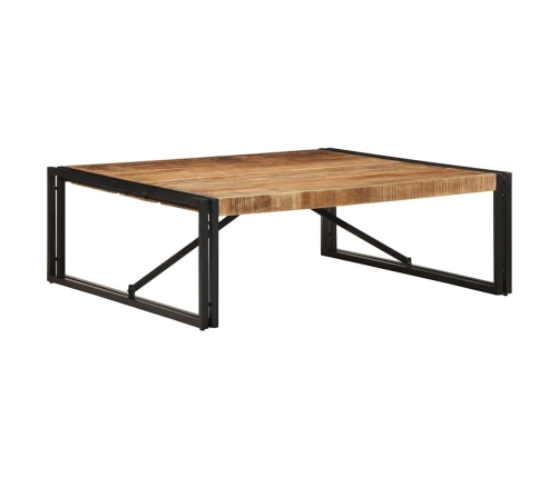 Mesa de centro de madera maciza de mango rugosa 100x100x35 cm