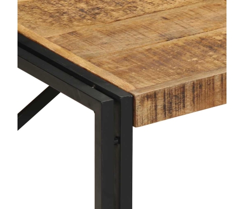 Mesa de centro de madera maciza de mango rugosa 100x100x35 cm