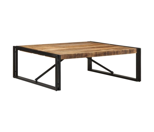 Mesa de centro de madera maciza de mango rugosa 100x100x35 cm