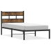 Estructura de cama sin colchón metal roble ahumado 90x190 cm