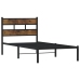 Estructura de cama sin colchón metal roble ahumado 90x190 cm
