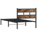 Estructura de cama sin colchón metal roble ahumado 90x190 cm