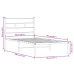 Estructura de cama sin colchón metal roble ahumado 90x190 cm