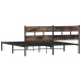 Estructura de cama sin colchón metal roble ahumado 183x213 cm