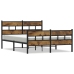 Estructura de cama sin colchón metal roble ahumado 140x200 cm