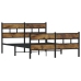 Estructura de cama sin colchón metal roble ahumado 140x200 cm