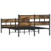 Estructura de cama sin colchón metal roble ahumado 140x200 cm