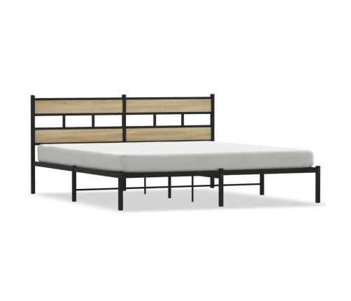 Estructura de cama sin colchón metal roble Sonoma 183x213 cm