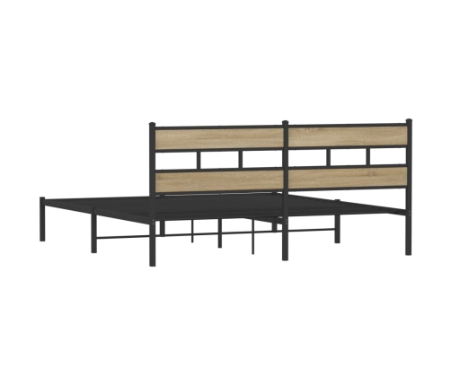 Estructura de cama sin colchón metal roble Sonoma 183x213 cm