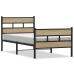 Estructura de cama sin colchón metal roble Sonoma 75x190 cm