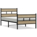 Estructura de cama sin colchón metal roble ahumado 100x190 cm