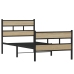Estructura de cama sin colchón metal roble ahumado 100x190 cm