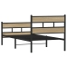 Estructura de cama sin colchón metal roble ahumado 100x190 cm