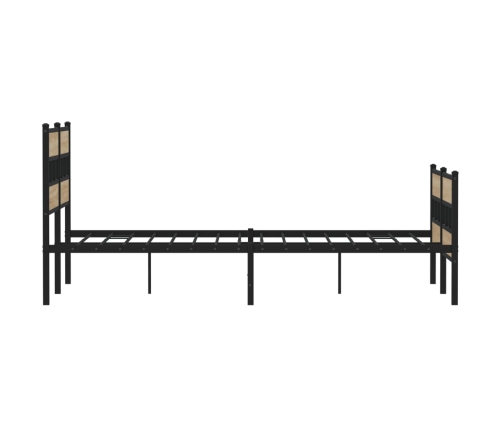 Estructura de cama sin colchón metal roble Sonoma 135x190 cm