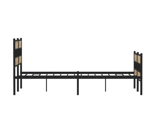 Estructura de cama sin colchón metal roble Sonoma 140x190 cm