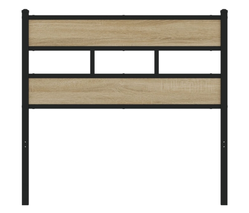 Cabecero de acero y madera de ingeniería roble 107 cm