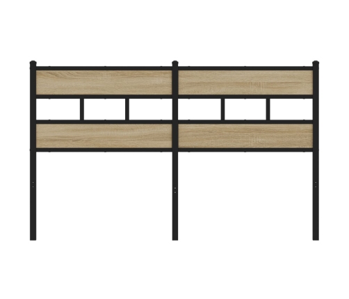 Cabecero de acero y madera de ingeniería roble Sonoma 135 cm