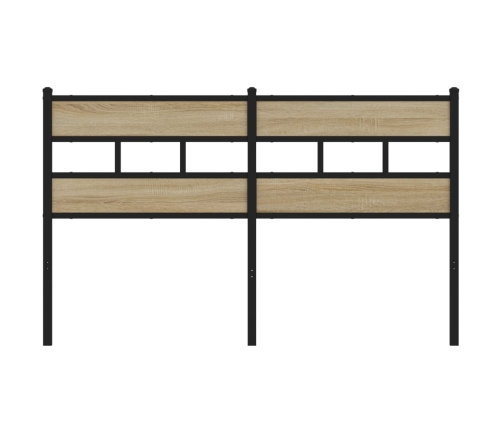 Cabecero de acero y madera de ingeniería roble Sonoma 140 cm