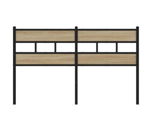 Cabecero de acero y madera de ingeniería roble Sonoma 150 cm