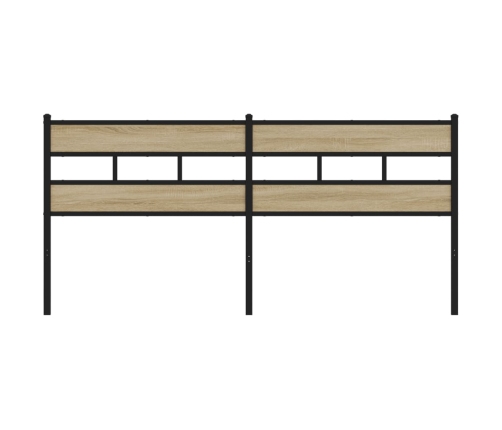 Cabecero de acero y madera de ingeniería roble Sonoma 200 cm