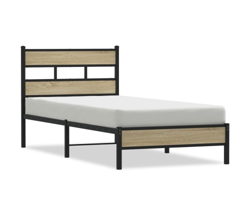 Estructura de cama sin colchón madera roble Sonoma 90x190 cm