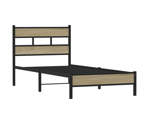 Estructura de cama sin colchón madera roble Sonoma 107x200 cm