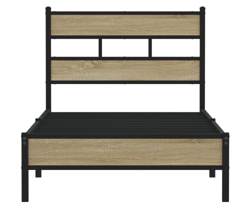 Estructura de cama sin colchón madera roble Sonoma 107x200 cm