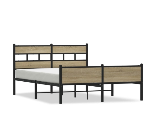 Estructura de cama sin colchón madera roble Sonoma 140x190 cm