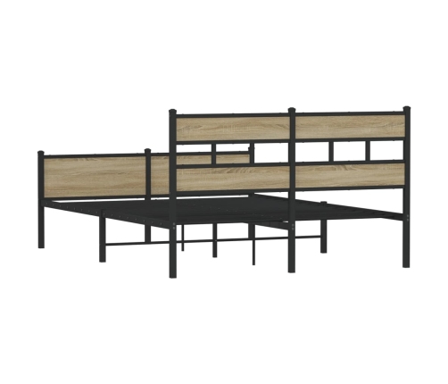 Estructura de cama sin colchón madera roble Sonoma 140x190 cm