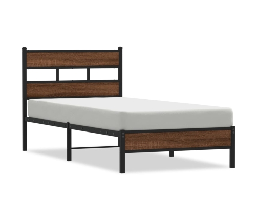 Estructura de cama sin colchón madera marrón roble 90x190 cm