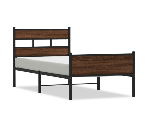 Estructura de cama sin colchón madera marrón roble 100x190 cm