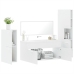 Juego de muebles de baño 4 pzas madera contrachapada blanco