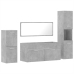 Juego muebles de baño 4 pzas madera contrachapada gris hormigón