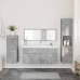 Juego muebles de baño 4 pzas madera contrachapada gris hormigón