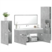 Juego muebles de baño 4 pzas madera contrachapada gris hormigón