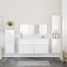 Juego muebles de baño 4 pzas madera contrachapada blanco brillo