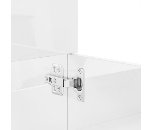 Juego muebles de baño 4 pzas madera contrachapada blanco brillo