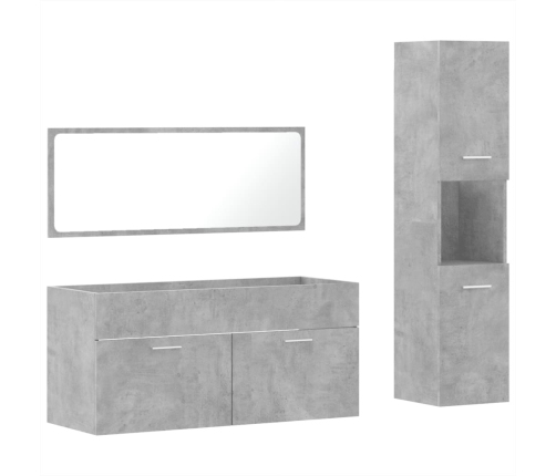 Set muebles de baño 2 piezas madera contrachapada gris hormigón